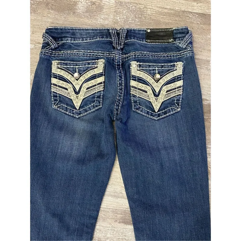 VIGOSS Dallas Slim Boot Cut Jeans Flap Pocket Women’s Size 5/6